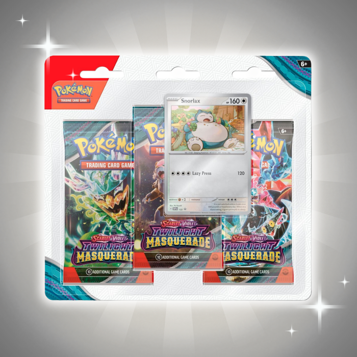 Pokémon Scarlet & Violet Twilight Masquerade 3-Pack Blister – Englisch, 3 Boosterpacks + Promo Karte
