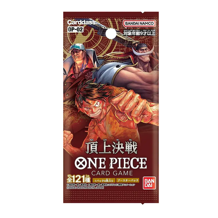 One Piece Card Game – OP-02 Paramount War – 3x Booster (Koreanisch oder Chinesisch) – 6 Karten je Pack – Neu & OVP
