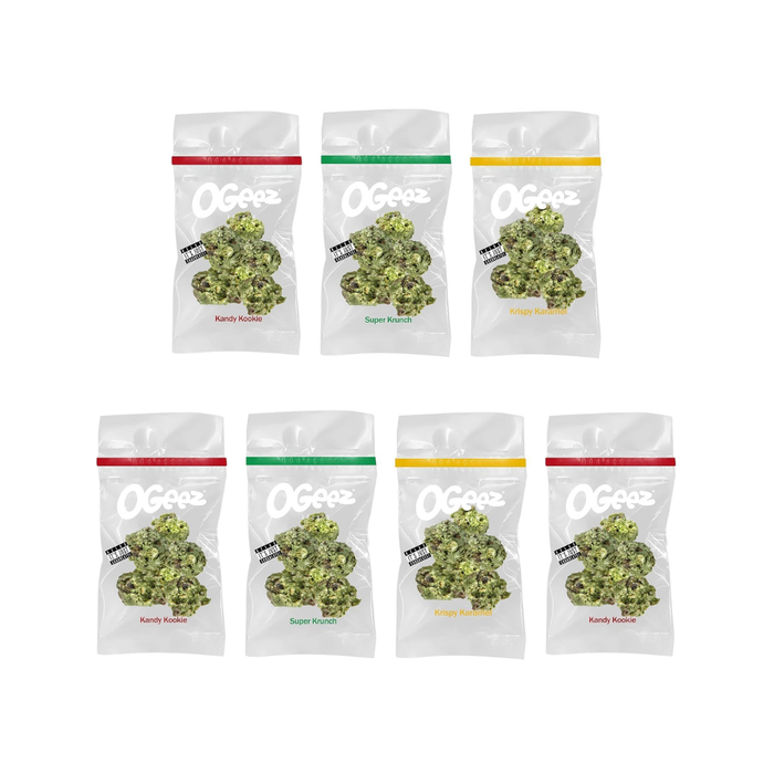 7 x Ogeez Krunch Knusper-Schokoladenstücke in Weed-Optik  Relax it´s just chocolate