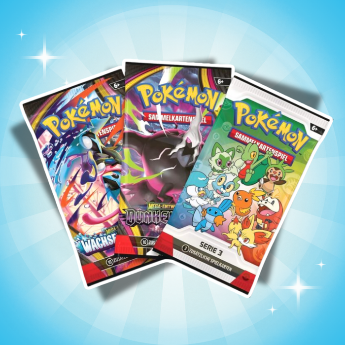 Pokémon Erste Partner Kollektion Set 3 Deutsch – 2 Boosterpacks + Promokarten + Sticker