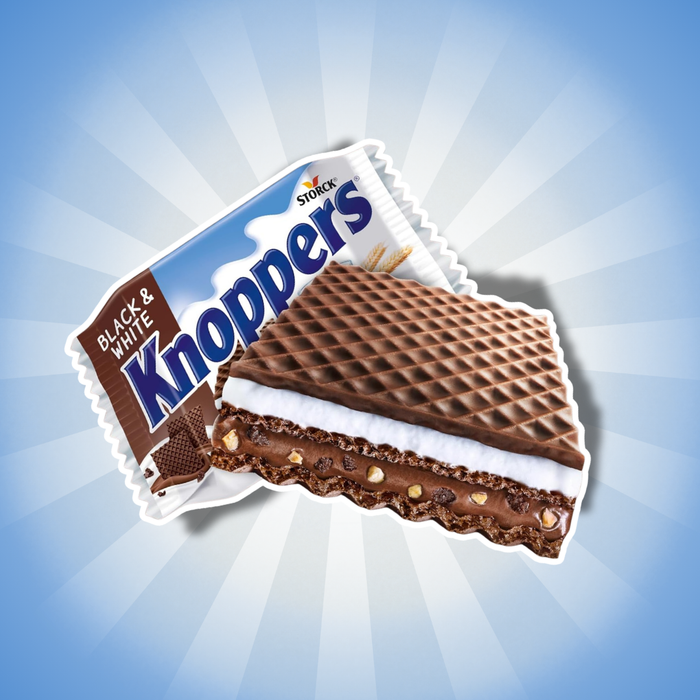 Knoppers Black & White 24 x 25 g – Dunkle Waffelschnitten mit Kakao und Haselnüssen, 600 g