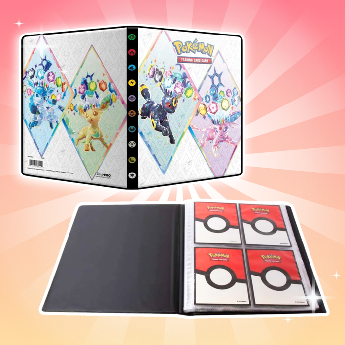 Pokémon Prismatic Evolutions 4-Pocket Portfolio – Sammelkarten Album für bis zu 40/80 Karten + Oversize Karten, Archivierungssicher, Ultra Pro