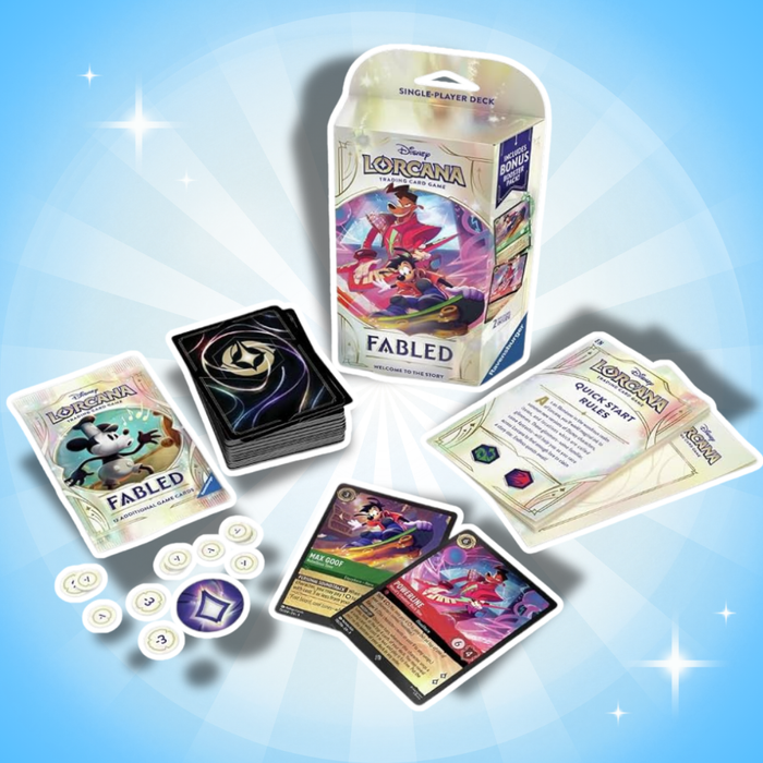 Disney Lorcana Fabled Starter Deck Emerald & Ruby Englisch – 60 Karten + Booster Pack