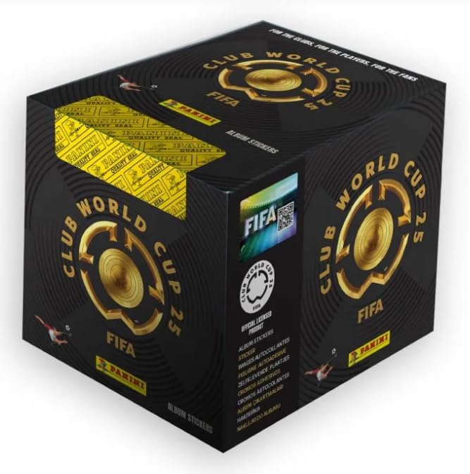 Panini FIFA Club World Cup 2025 – Sticker Display Box mit 50 Tüten – Offizielle Kollektion zur Klub-WM mit 32 Teams + Heartforcards® Versandschutz