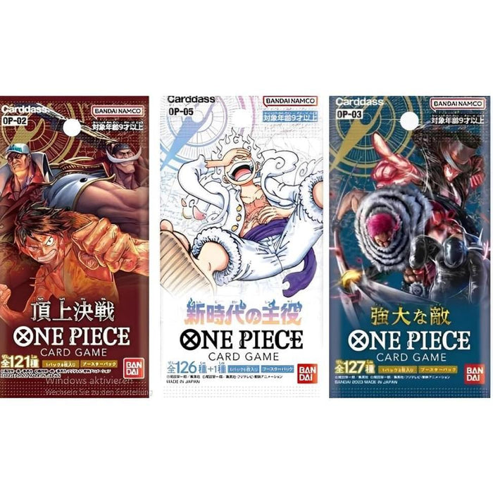 3X ONE Piece Mystery Booster Set -Japanisch + Heartforcards® Versandschutz