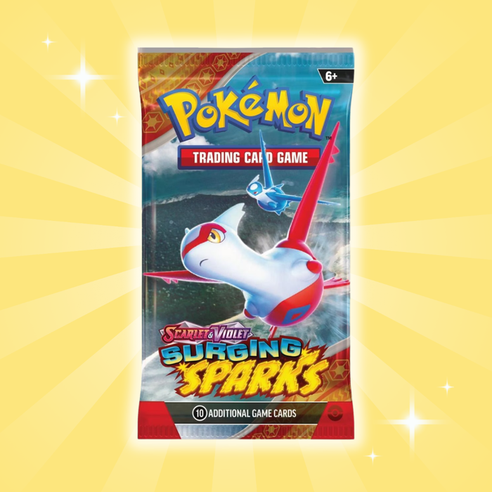 Pokémon Scarlet & Violet – Surging Sparks Booster Pack (EN) | 1x Englisches Booster | 10 Sammelkarten