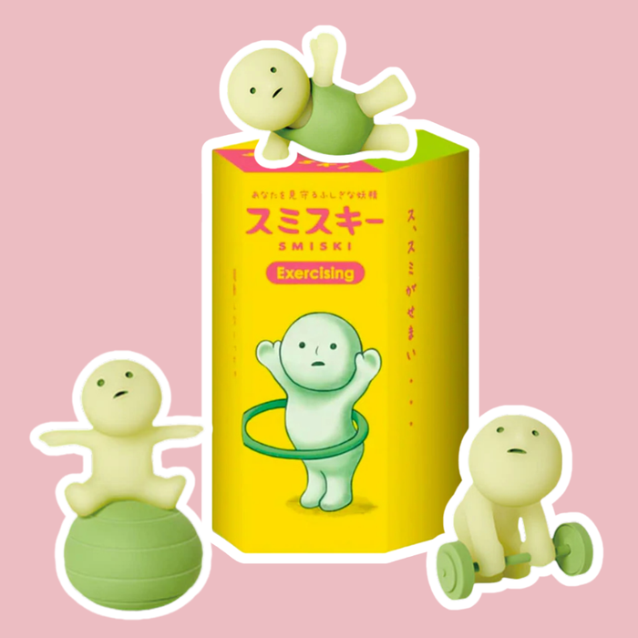 Original  Smiski Exercising-Serie – Leuchtende Sammelfigur Blindbox