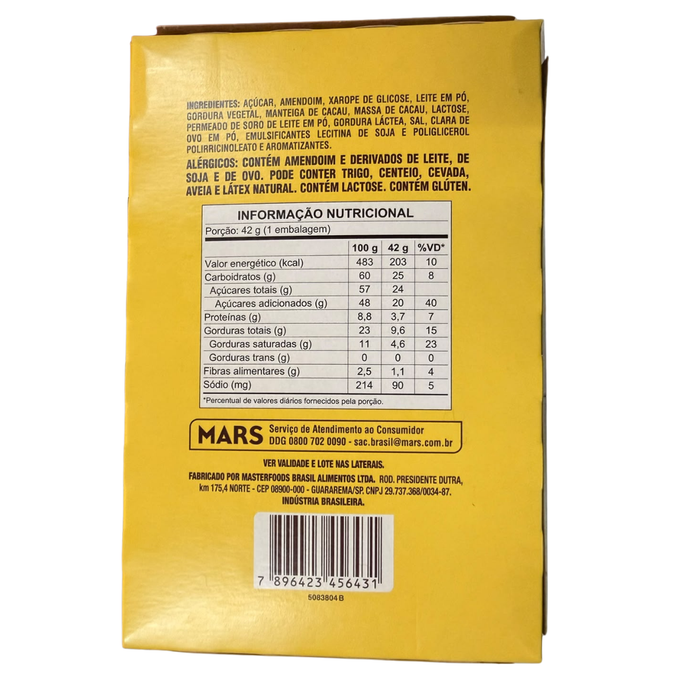SNICKERS Mousse de Maracujá 20 x 42 g – Brasilianische Limited Edition – Schokoriegel mit Passionsfrucht-Mousse-Geschmack, Erdnüssen, Karamell und Nougat – 20er-Pack – 840 g