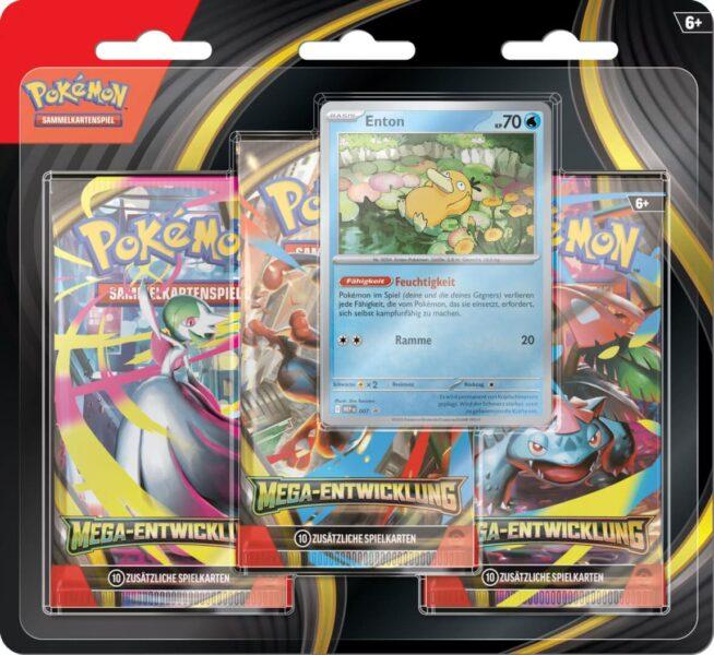 Pokémon Sammelkarten TCG – Mega Entwicklungen 3-Pack Blister (Zufällige Version) | Mit 3 Boosterpacks