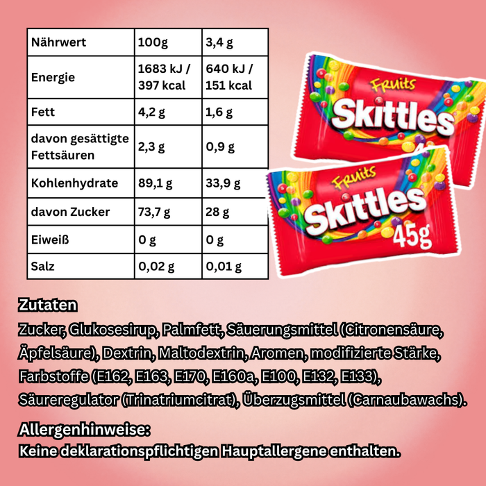 36x x Skittles Original Fruits Bonbons – 36 x 45 g – Fruchtige Kaubonbons im Multipack