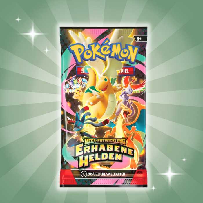 Pokémon ME02.5 – Erhabene Helden Kollektion (Grün) | 2 Boosterpacks | Deutsch | Mega-Entwicklung