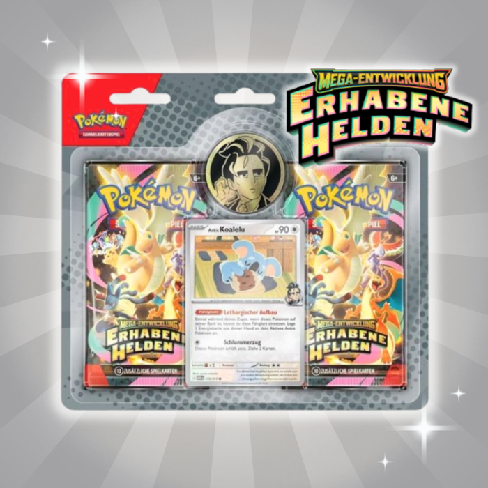 Pokémon ME02.5 – Erhabene Helden Kollektion (Grau) | 2 Boosterpacks | Deutsch | Mega-Entwicklung
