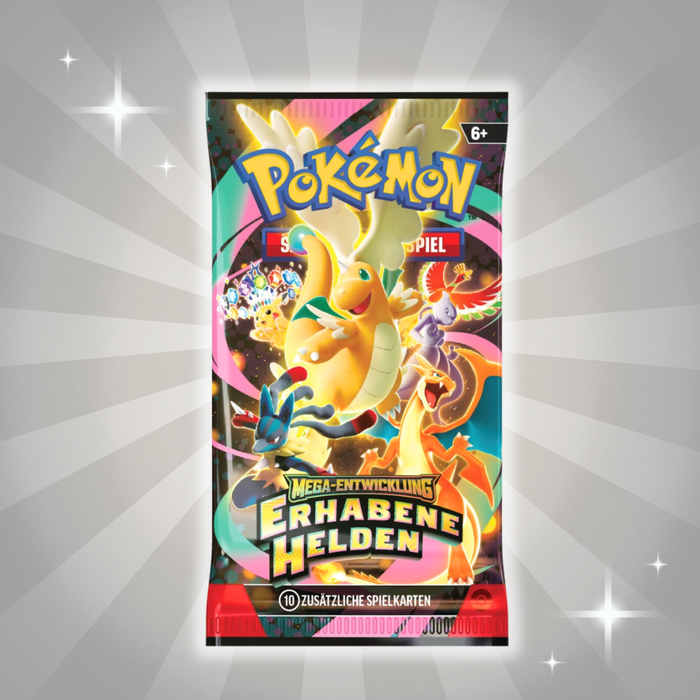 Pokémon ME02.5 – Erhabene Helden Kollektion (Grau) | 2 Boosterpacks | Deutsch | Mega-Entwicklung