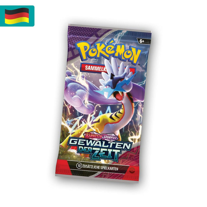 Pokémon Karmesin & Purpur Gewalten der Zeit | Display mit 18 Booster Packs | 180 Karten | Deutsch