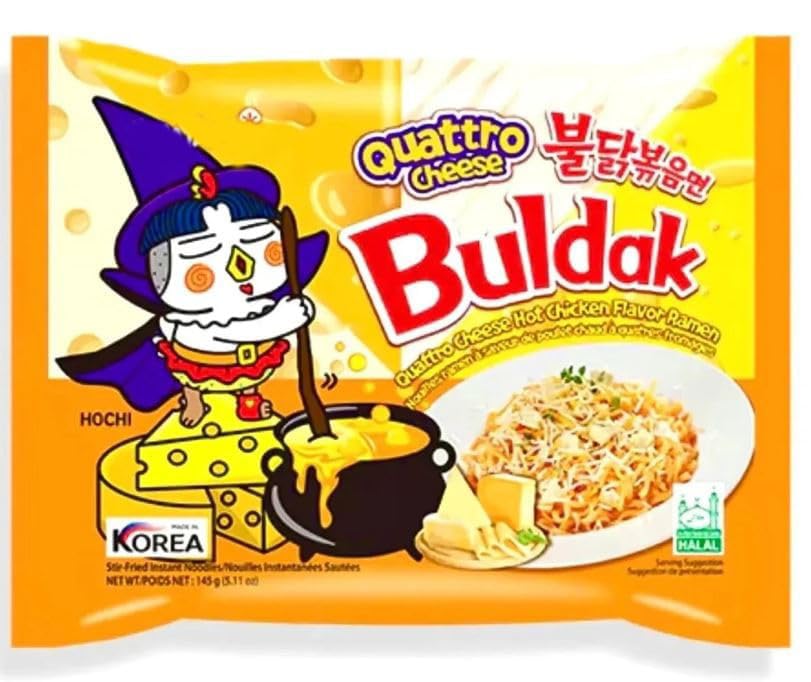 Quattro Cheese Ramen | 5er Pack (5 x 145g) | Würzige Vier-Käse-Feuernudeln für intensiven Geschmack