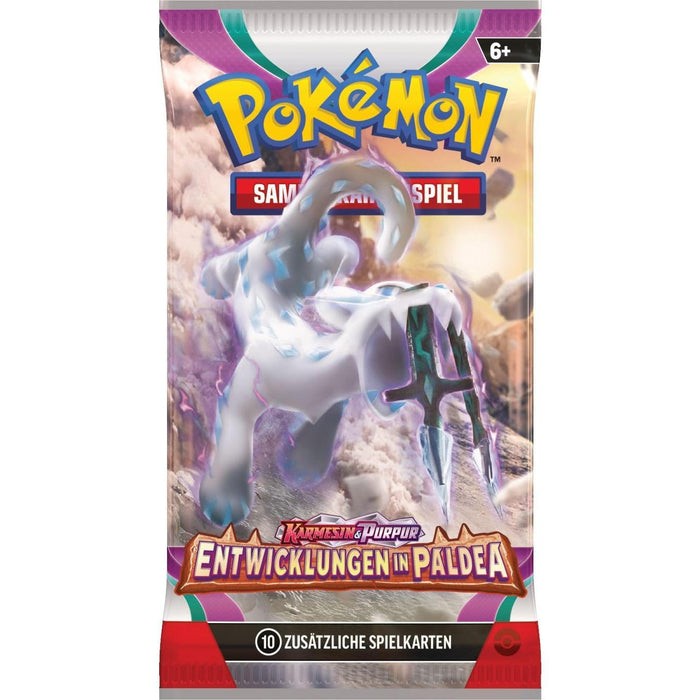 Pokémon Karmesin & Purpur – Entwicklungen in Paldea | 18er Display | 180 Karten | Deutsch | Mit Heartforcards® Versandschutz
