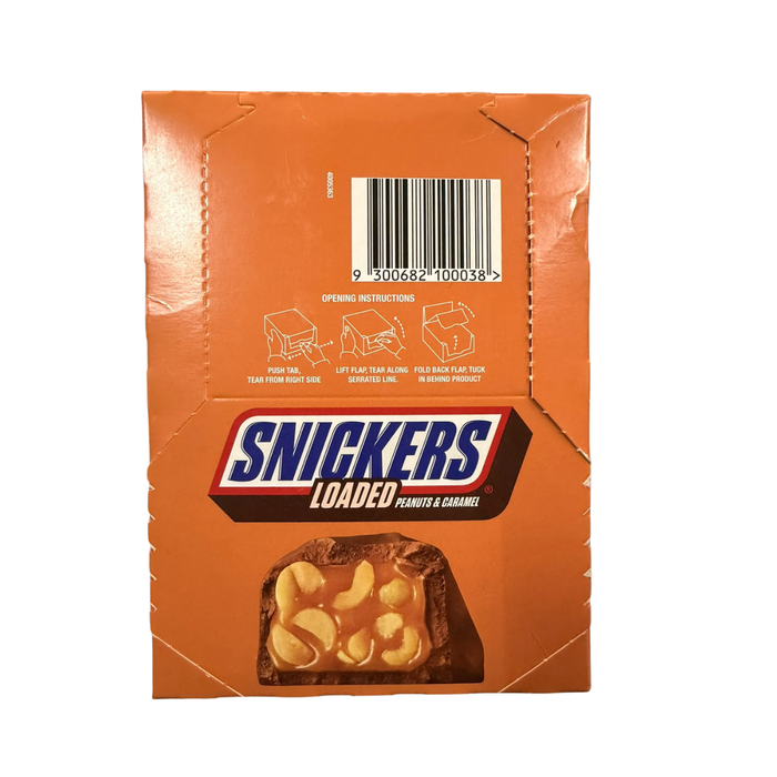 SNICKERS Loaded Peanuts & Caramel 25 x 45 g – Schokoriegel mit Erdnüssen und Karamell – Australische Spezialität – 25er-Pack – 1,125 kg