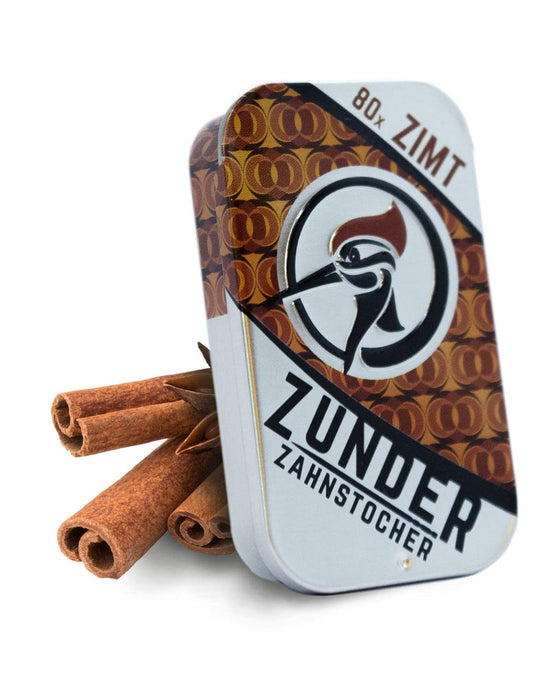 Zunder Zahnstocher | Zahnstocher mit Geschmack | 80 stück in stylischer Dose | perfekt geeignet zur Zahnreinigung, oder zum abgewöhnen unliebsamer Angewohnheiten | Geschmacksintensiv