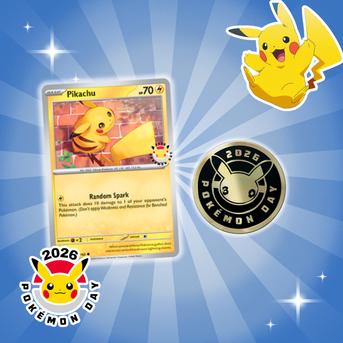 Pokémon Day 2026 – Spezial Kollektion | 3 Boosterpacks | Englisch| Promokarte & Münze