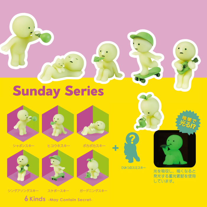 Original Smiski Sunday-Serie – Leuchtende Sammelfigur Blindbox