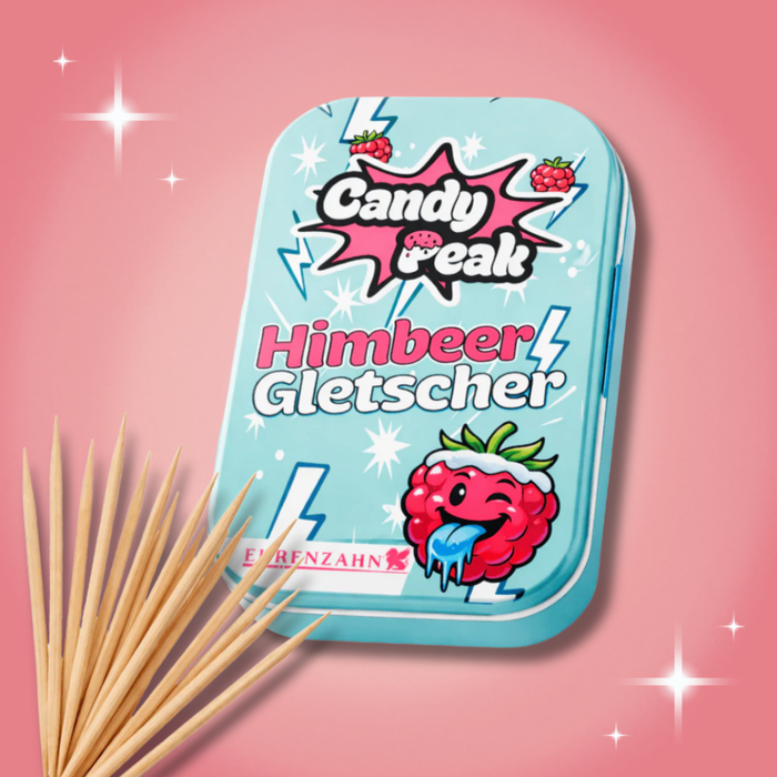CandyPeak Zahnstocher – HimbeerGletscher Geschmack | 100 Stück