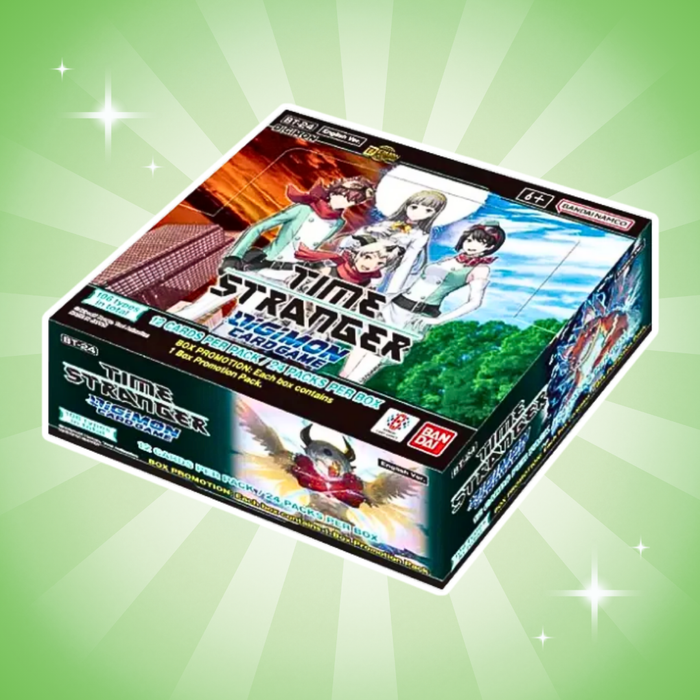 Digimon TCG Time Stranger BT24 Booster Display Englisch – 24 Boosterpacks, je 12 Karten, Offizielle Sammelkarten Box