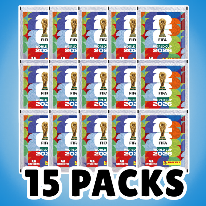 15x Fifa World Cup 2026 Sticker Tüten – 7 Sticker je Tüte – insgesamt 105 Stickern