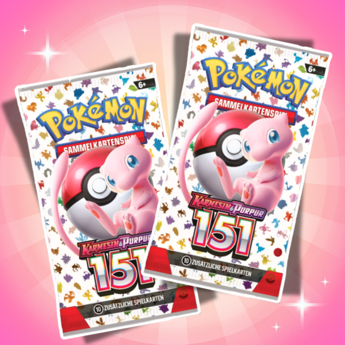 Pokémon Karmesin & Purpur 151 Mini Tin Display Deutsch – 10 Mini Tins mit je 2 Boosterpacks