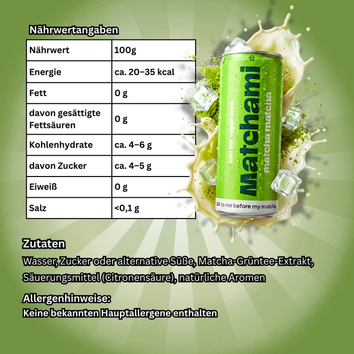 Matchami Matcha Matcha – Veganes Matcha Erfrischungsgetränk – 250 ml