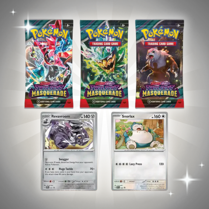 Pokémon Scarlet & Violet Twilight Masquerade 3-Pack Blister – Englisch, 3 Boosterpacks + Promo Karte