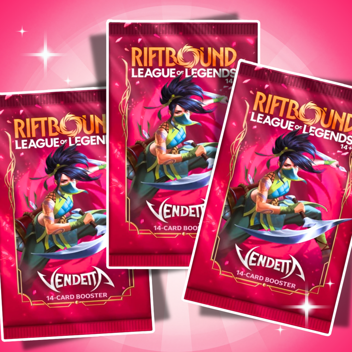 3x Riftbound: League of Legends TCG Vendetta Booster Englisch – 3 Boosterpacks mit je 14 Karten