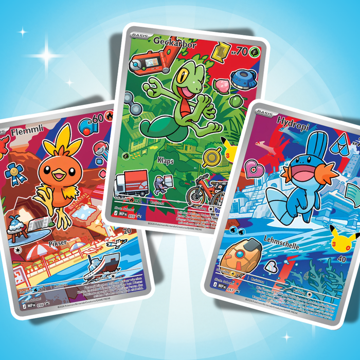 Pokémon Erste Partner Kollektion Set 3 Deutsch – 2 Boosterpacks + Promokarten + Sticker