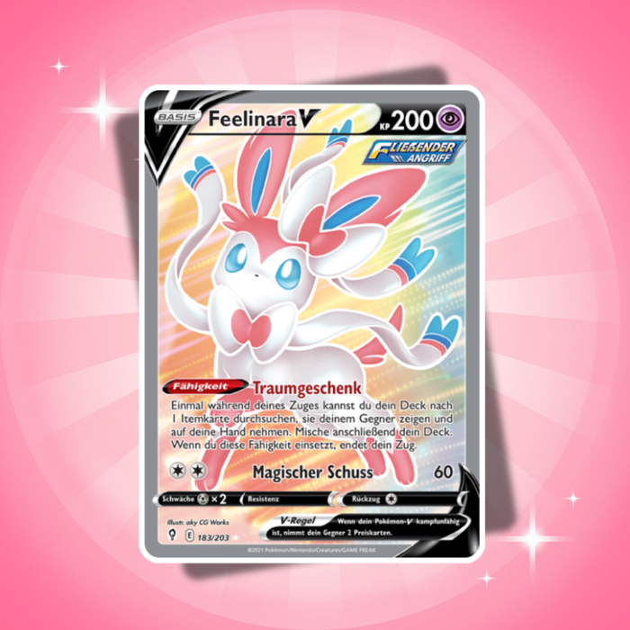 Pokémon V Heroes: Feelinara V Tin-Box Deutsch – 4 Booster + Holo-Promokarte