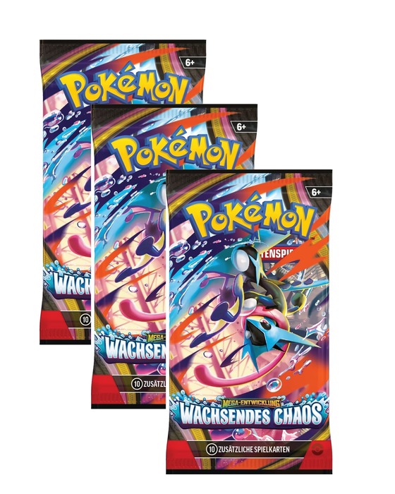 Pokémon Mega-Entwicklung – Wachsendes Chaos 3er Booster Pack Deutsch