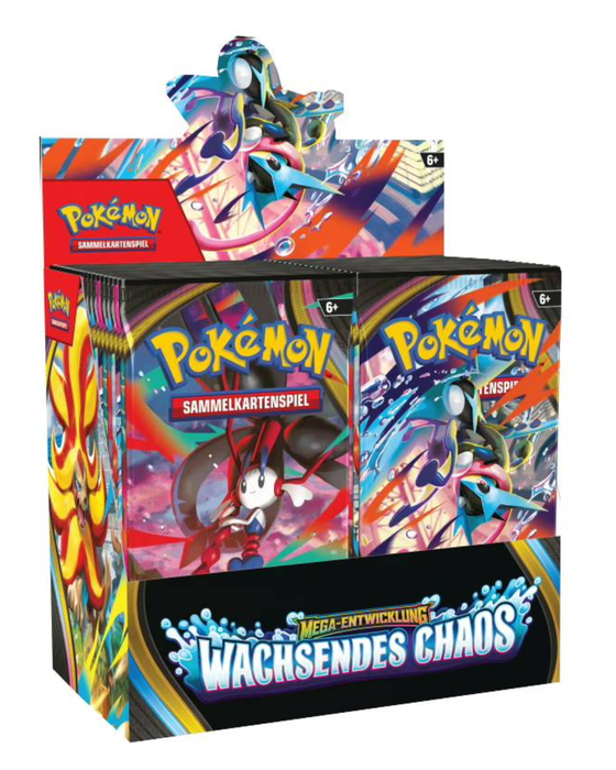 Pokémon ME04 Wachsendes Chaos Booster Display Deutsch – Pokémon TCG Display mit 36 Boostern