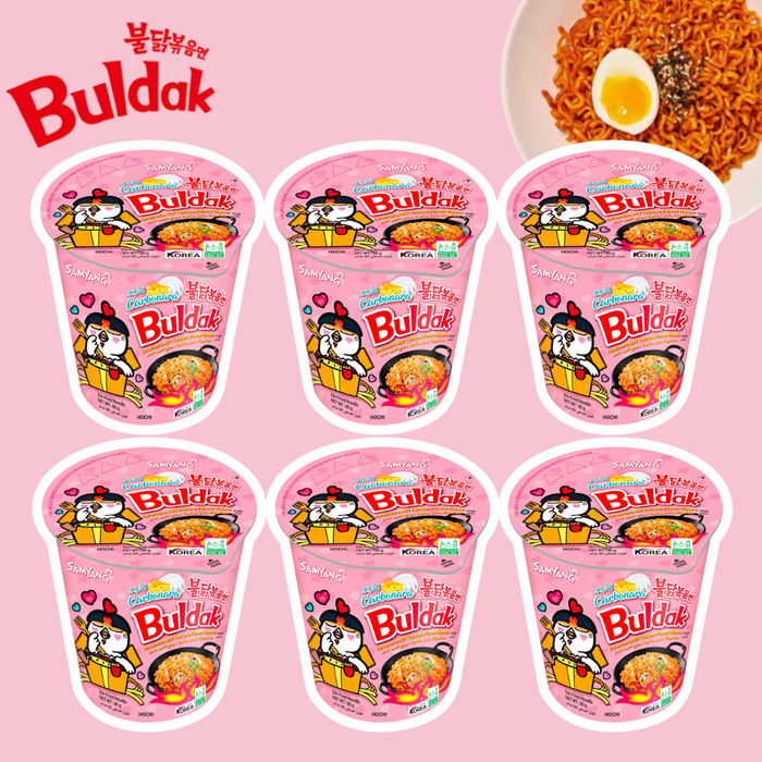 6er Pack Samyang Carbonara Cup | Instant-Nudeln | Koreanischer Geschmack | 6x80g | NEU & OVP