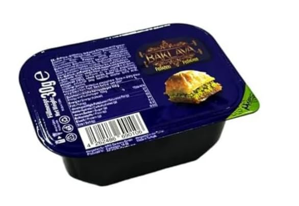 MRC Baklava Pistachio 5 Stück à 30g | Handgemachtes Pistazien-Baklava mit feinem Filo-Teig & Honigsirup | Orientalische Süßigkeit | Knuspriges Dessert mit Nüssen – Authentisch & Premium Qualität