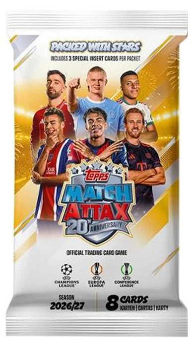 Topps Match Attax UEFA Club Competitions 2026/2027 ECO Pack – 26 Trading Cards – Deutsch