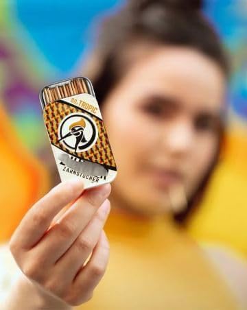 Zunder Zahnstocher | Zahnstocher mit Geschmack | 80 stück in stylischer Dose | perfekt geeignet zur Zahnreinigung, oder zum abgewöhnen unliebsamer Angewohnheiten | Geschmacksintensiv