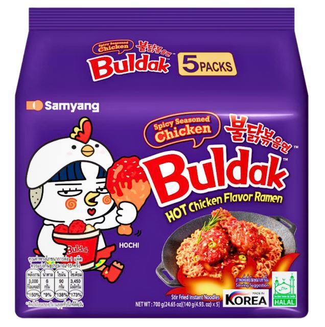 Samyang Buldak Fried Chicken 5x140 g – Koreanische Instant Nudeln süß & scharf | Limitierte Edition