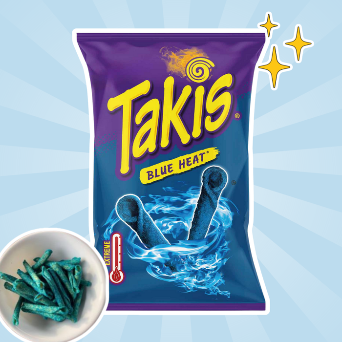 18x Takis Blue Heat Chips – 18x 100g(1 Karton) – Scharf und würzig mit Chili-Limetten-Geschmack
