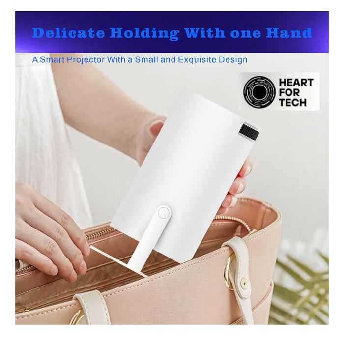 Mini Beamer 4K Unterstützt | Full HD 1080P | Android 13 | WiFi 6 | Bluetooth 5.3 | 8000 Lumen | Auto-Keystone | 200" Display | HDMI & USB | Heimkino Projektor