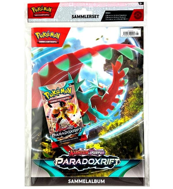 Pokémon Karmesin & Purpur Paradoxrift Sammler-Kit – Album + Booster + Poster (DE) + Heartforcards® Versandschutz