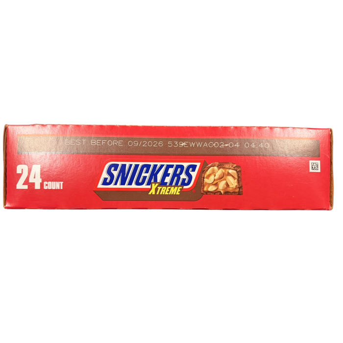SNICKERS Xtreme 24 x 44 g – Amerikanischer Schokoriegel mit extra vielen Erdnüssen, Karamell und Milchschokolade – 24er-Pack – 1,056 kg