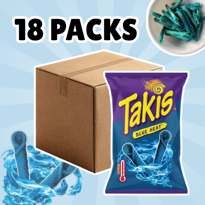 18x Takis Blue Heat Chips – 18x 100g(1 Karton) – Scharf und würzig mit Chili-Limetten-Geschmack