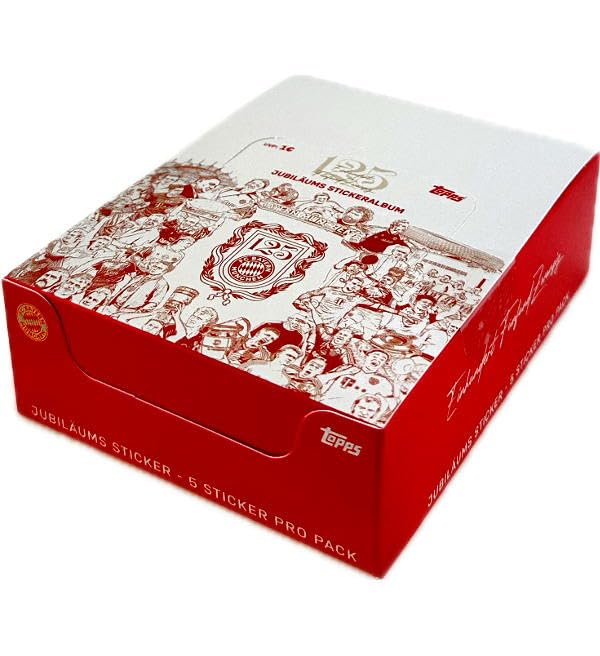 Topps Sticker Box – 125 Jahre Jubiläum | Stickeralbum & Sammelspaß für Fans | FC Bayern München