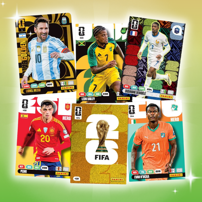 FIFA World Cup 2026 Adrenalyn XL Starter Set | Sammelordner + 4 Booster + Limited & Golden Baller Card