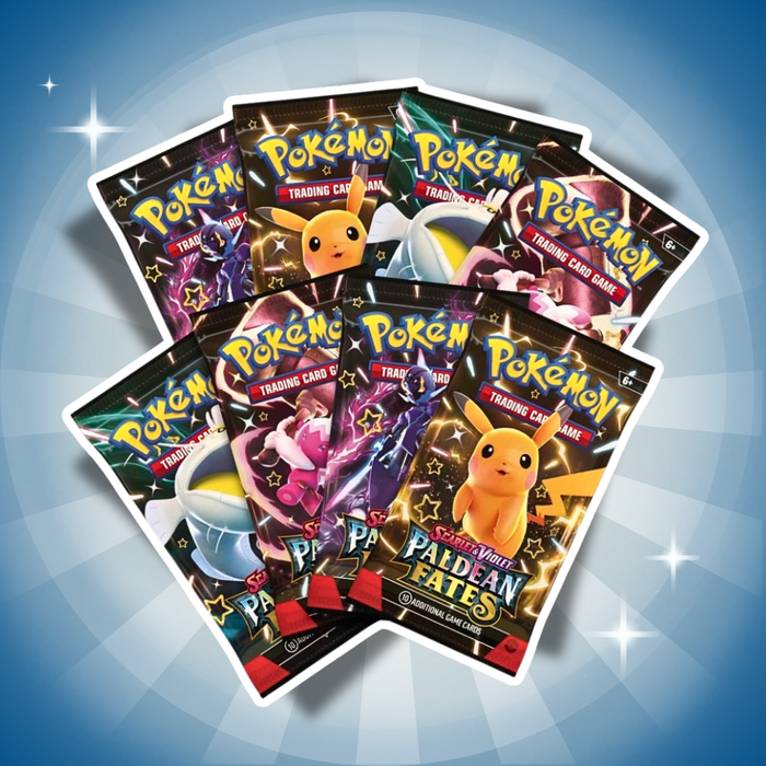 Pokémon Paldean Fates Quaquaval ex Premium Collection Englisch – 8 Booster + 3 Promo-Karten