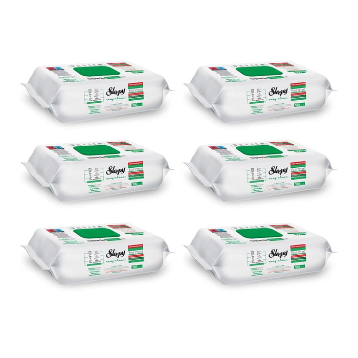 Sleepy Easy Clean – 6er Pack Reinigungstücher (Grün, 6 × 100 Stück, Weißseife-Formel) – streifenfreier Glanz auf allen Oberflächen