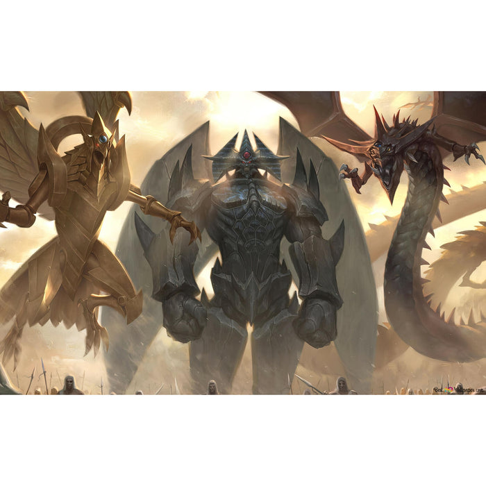 3 x Heilige Götterkarten Orica - Slifer, Obelisk & Ra + Heartforcards® Versandschutz